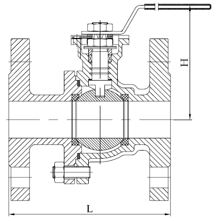 良工閥門(mén)不銹鋼法蘭球閥結(jié)構(gòu)圖
